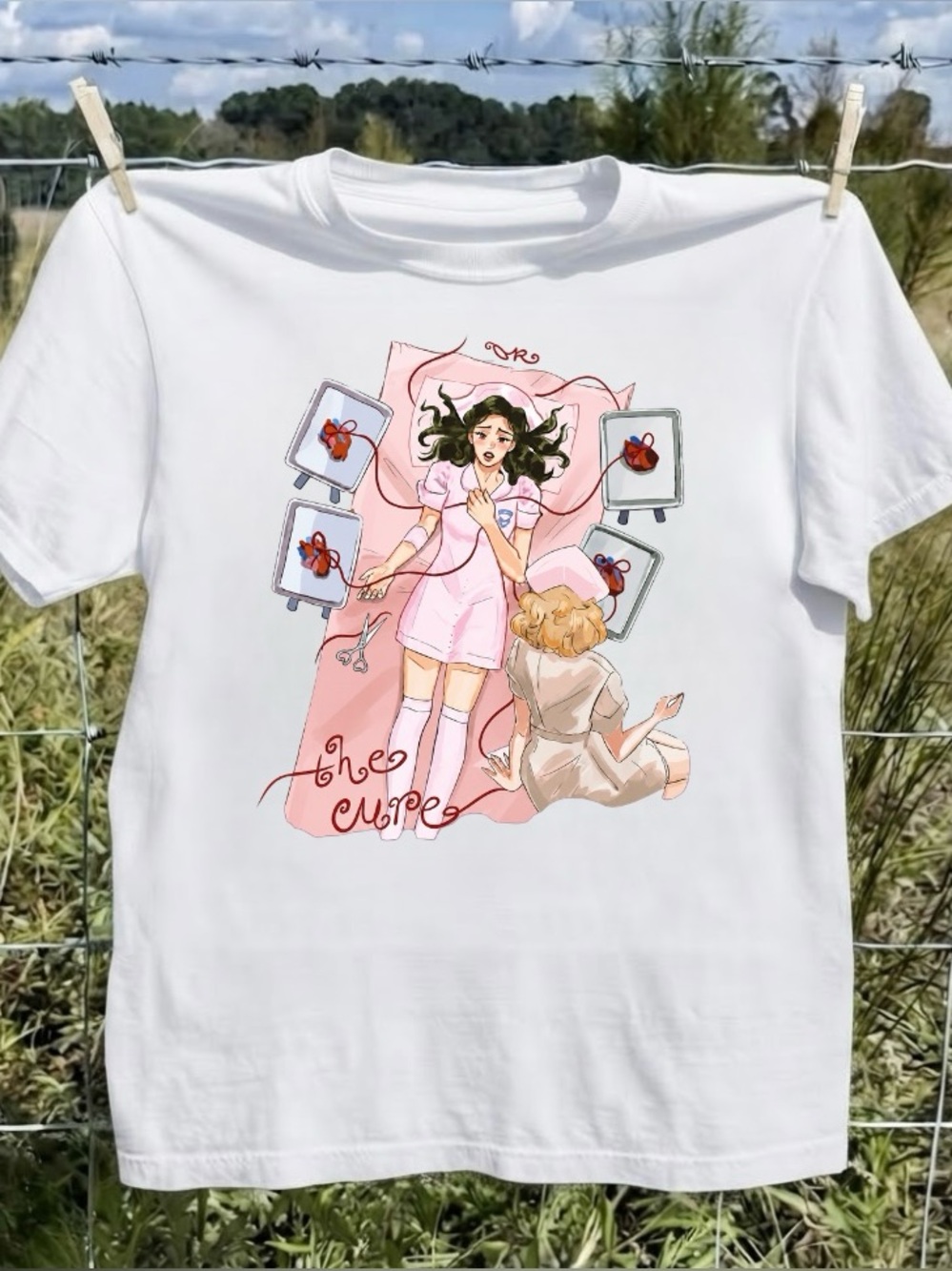 The Cure Nurse Heart Monitor Illustration Shirt
